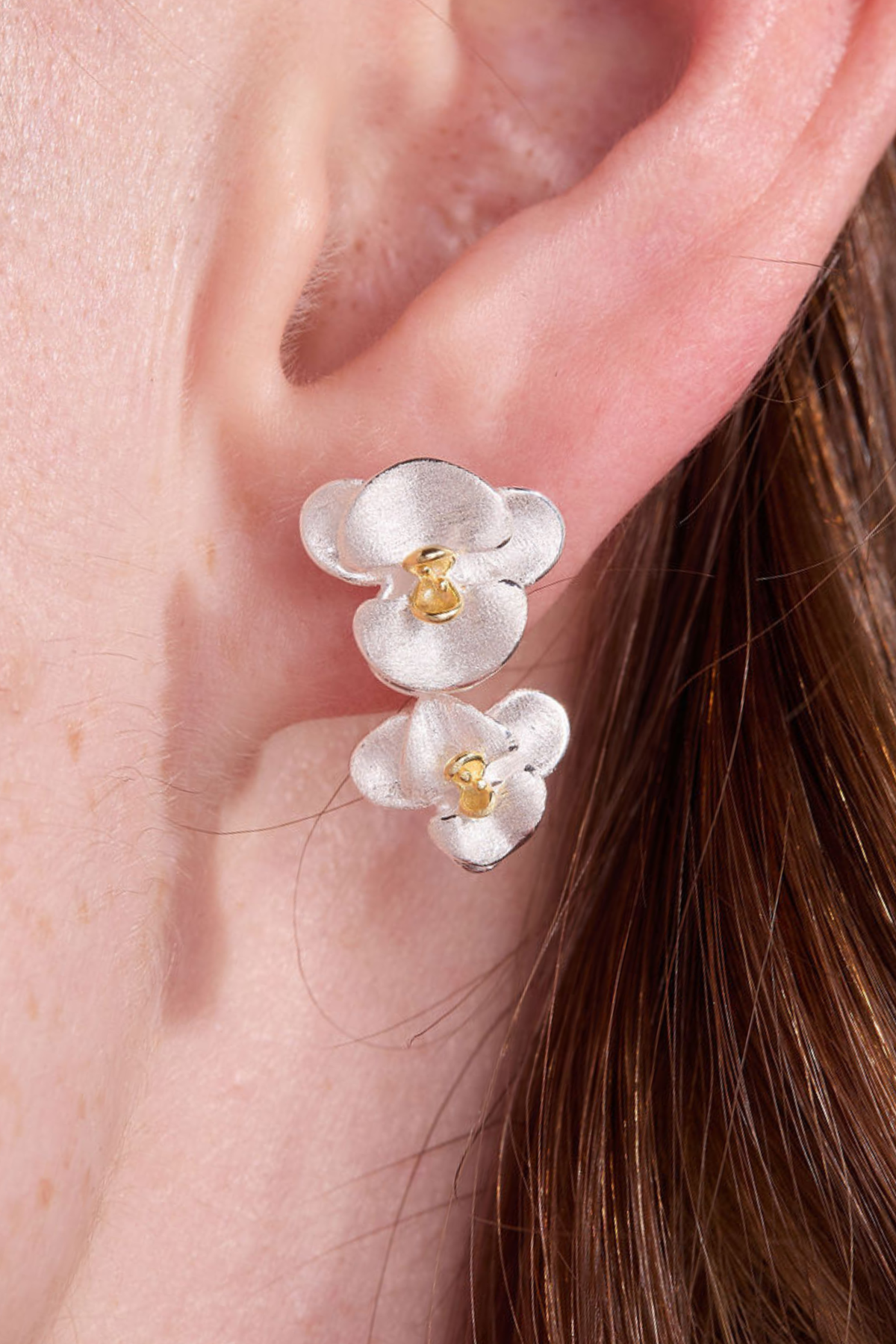 Orchid Silver Studs