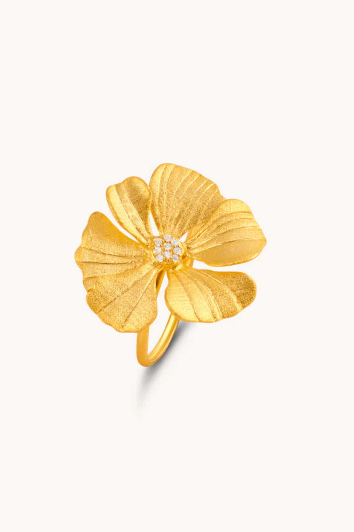 Rose Periwinkle Gold Adjustable Ring