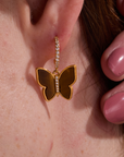 Butterfly Tiger Of Eye Drop Earrings