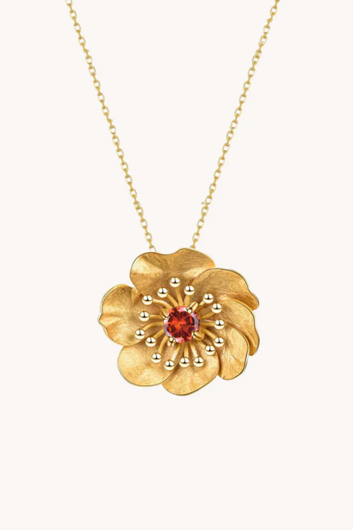Anemone with Garnet Necklace