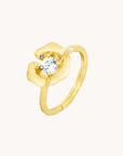 Rosebud gold adjustable ring