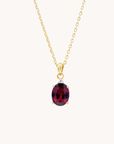 Garnet Oval Pendant With Chain