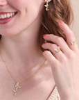 Dancing Butterfly Duo Gold Adjustable Ring