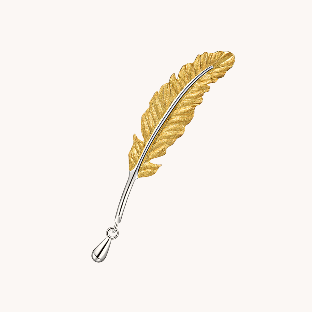 Feather Gold Brooch