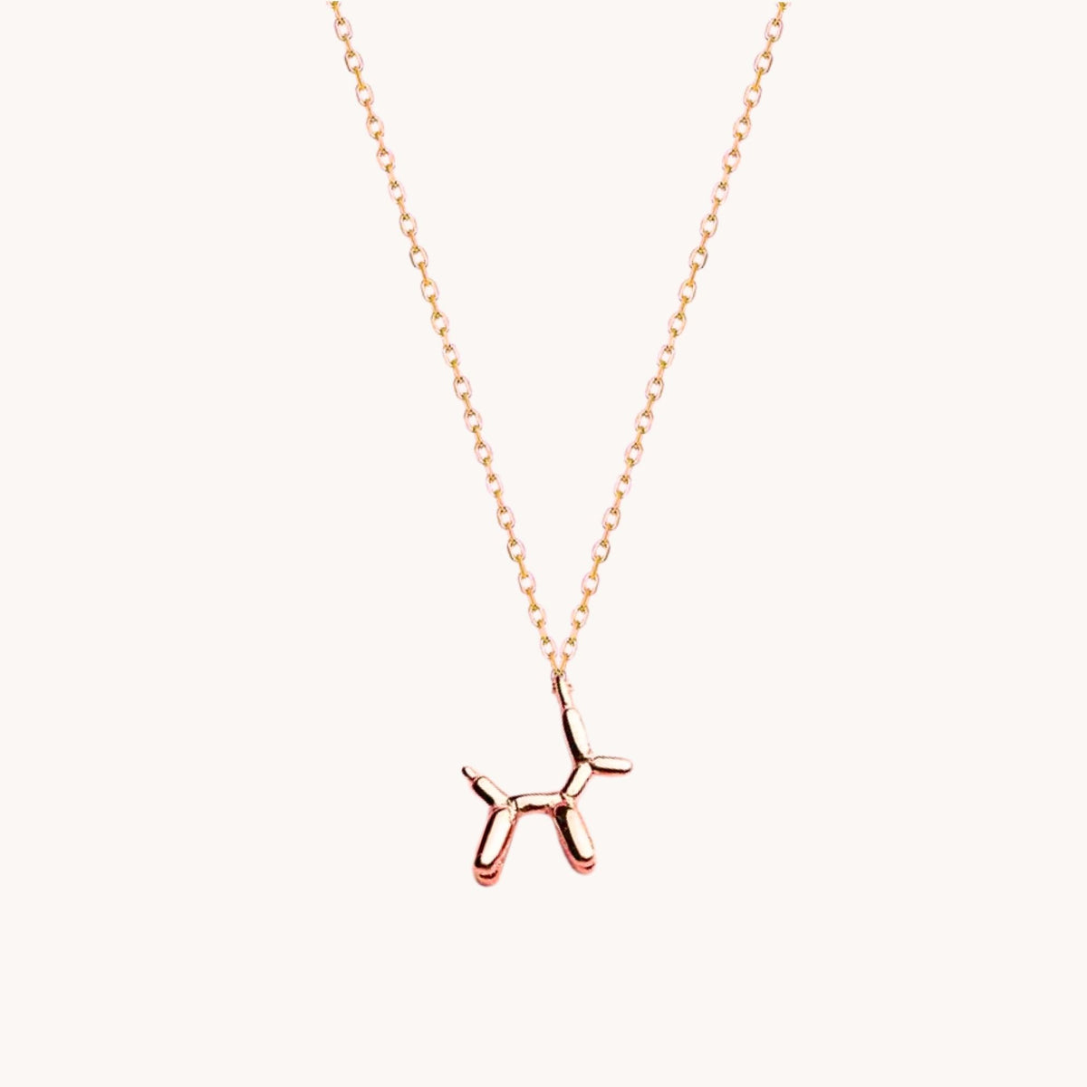 Balloon Dog Rose Gold Necklace