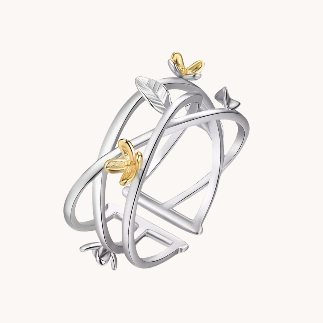Wildflower Silver Adjustable Ring