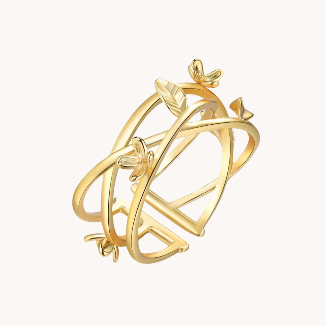 Wildflower Gold Adjustable Ring