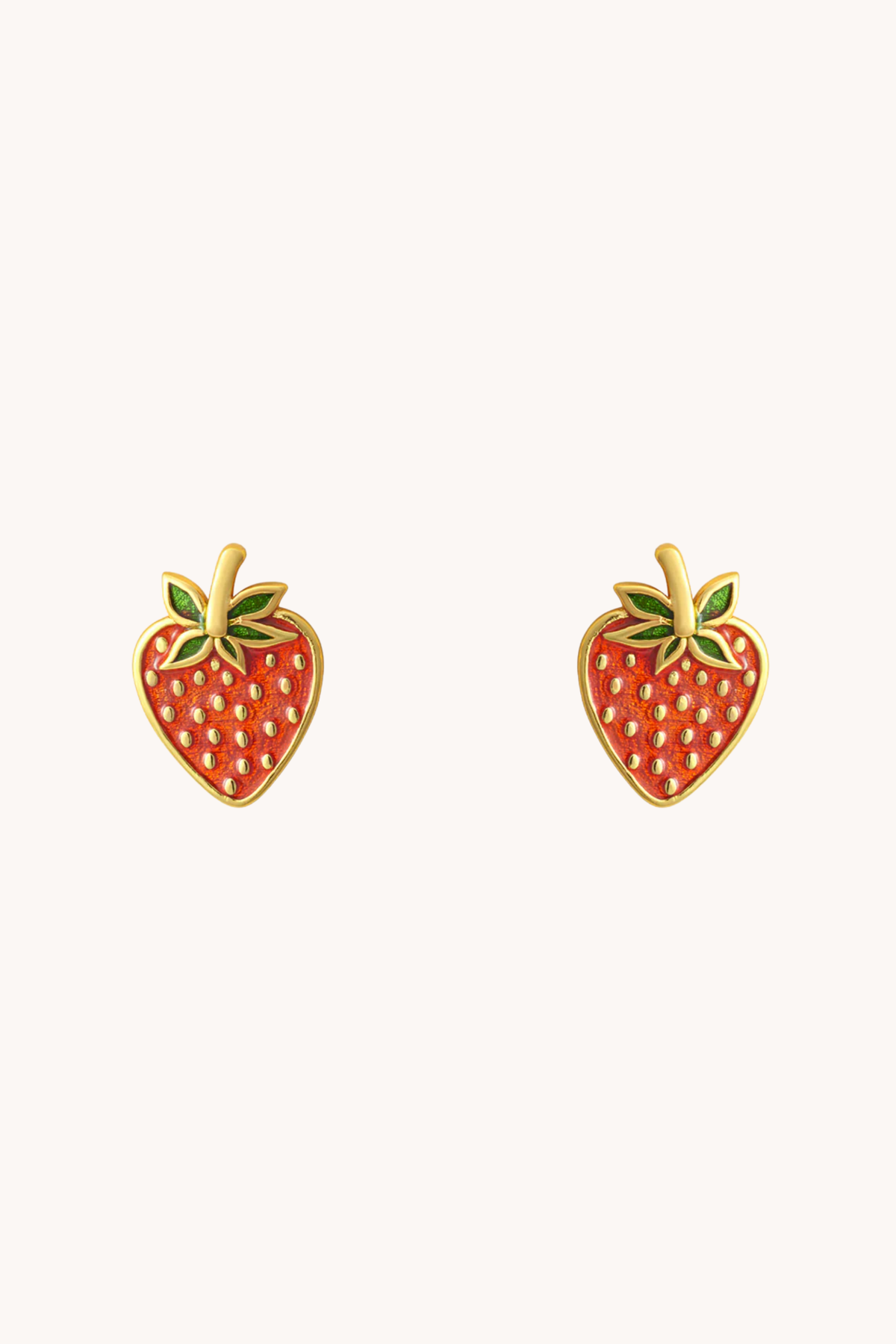 Strawberry Gold Stud Earrings
