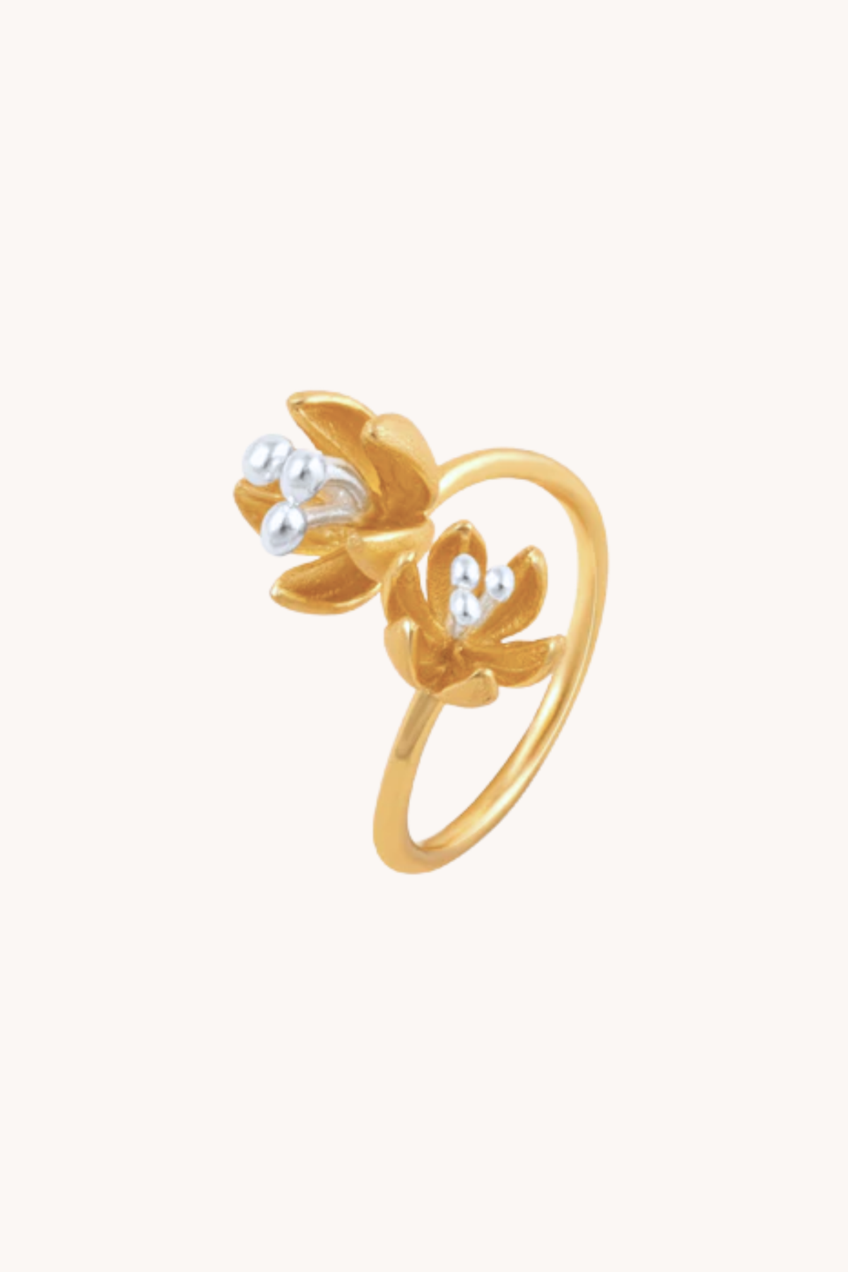 Blossoming Buds Gold Adjustable Ring