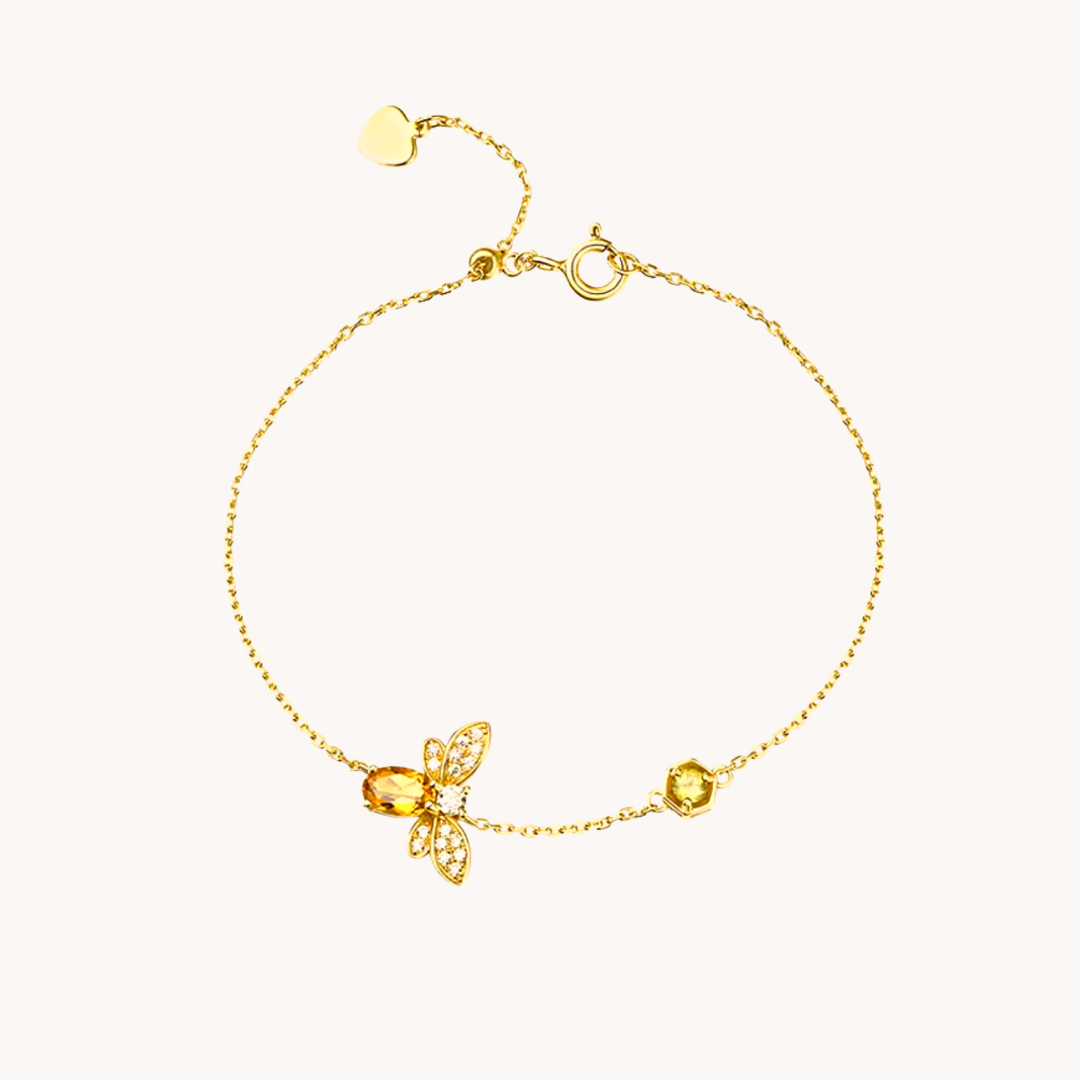 Honeybee Citrine Gold Bracelet