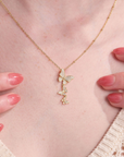 Dancing Butterfly Gold Necklace