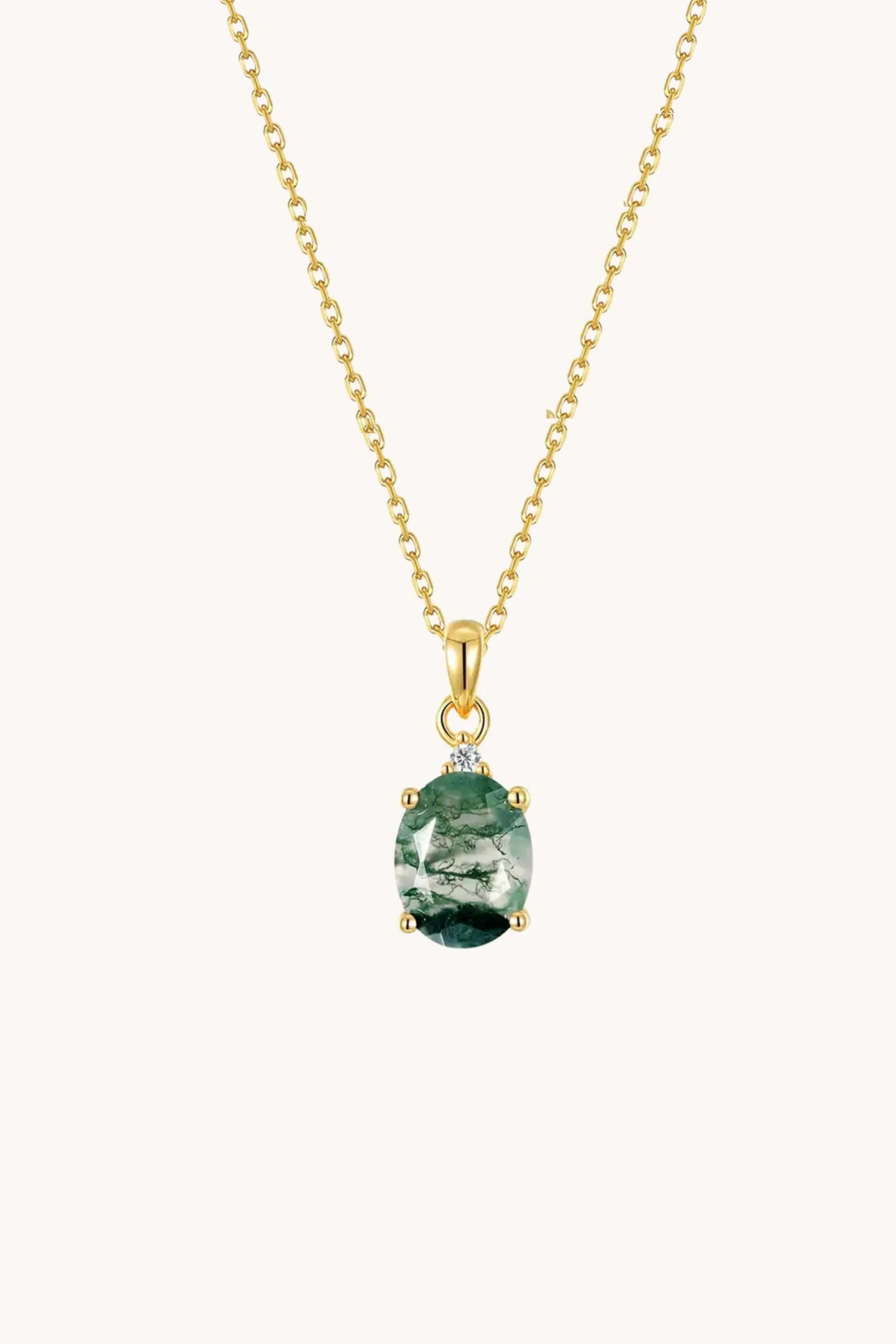Green Moss Round Necklace