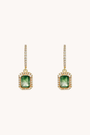 Green Moss Gold Drop Earrings