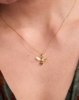 Honeybee Tiger's Eye Gold Necklace