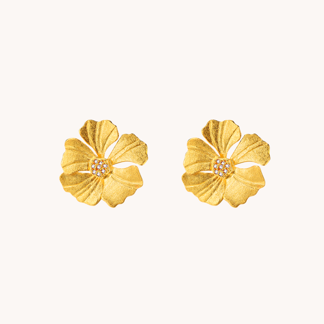 Rose Periwinkle Gold Stud earrings