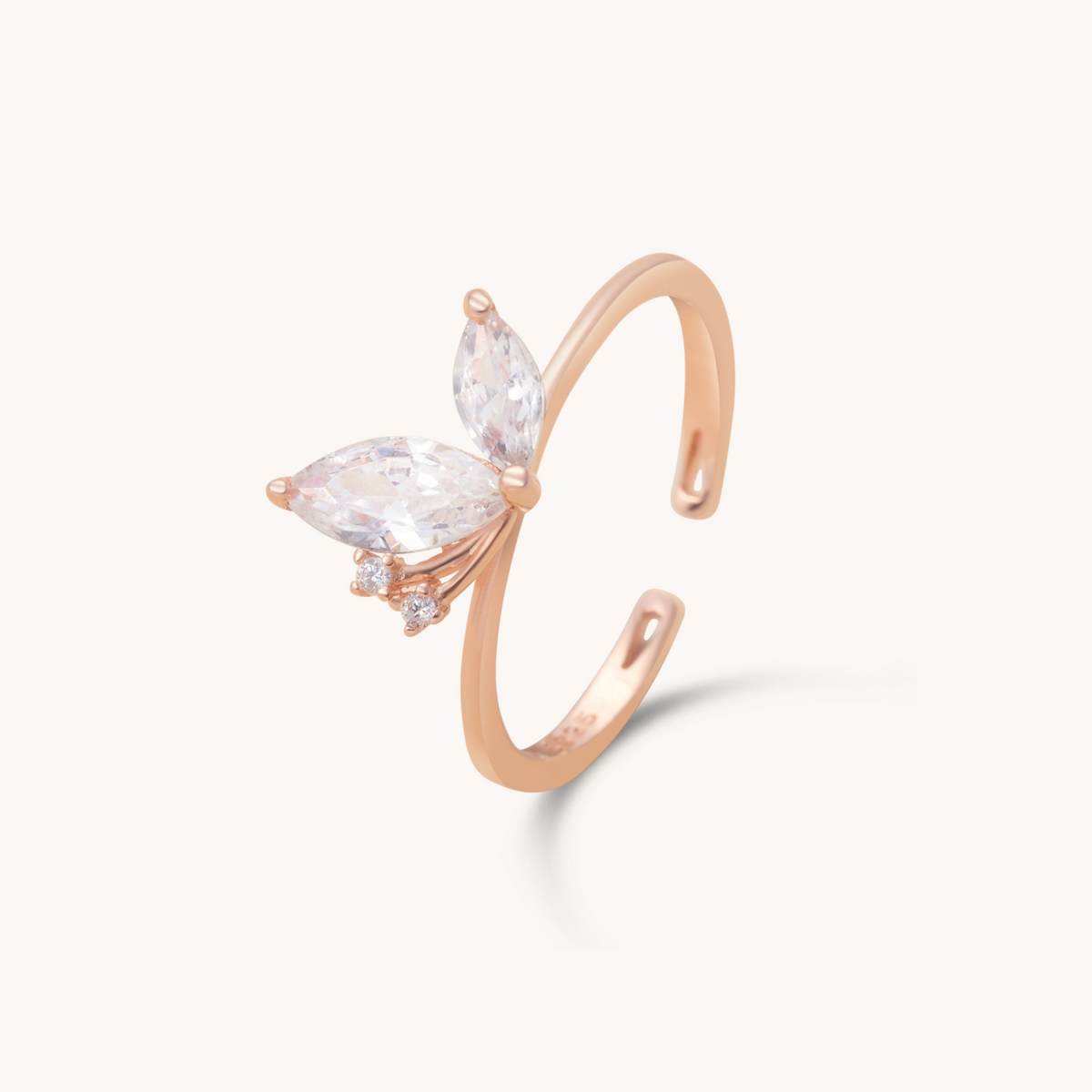 Butterfly Crown Gold Adjustable Ring