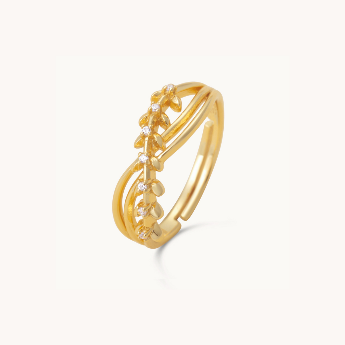 Crossover Adjustable Gold Ring