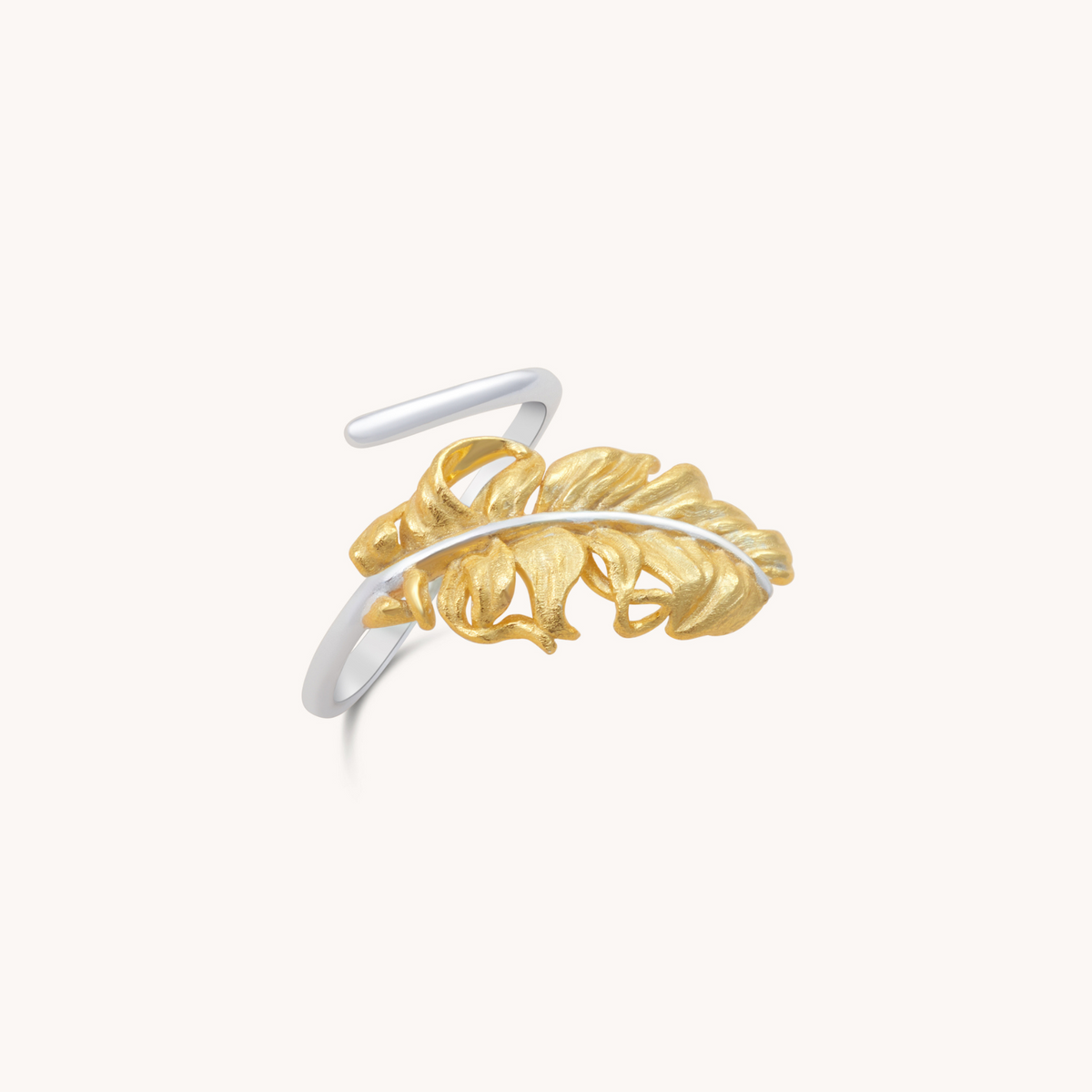 Feather Gold Adjustable Ring