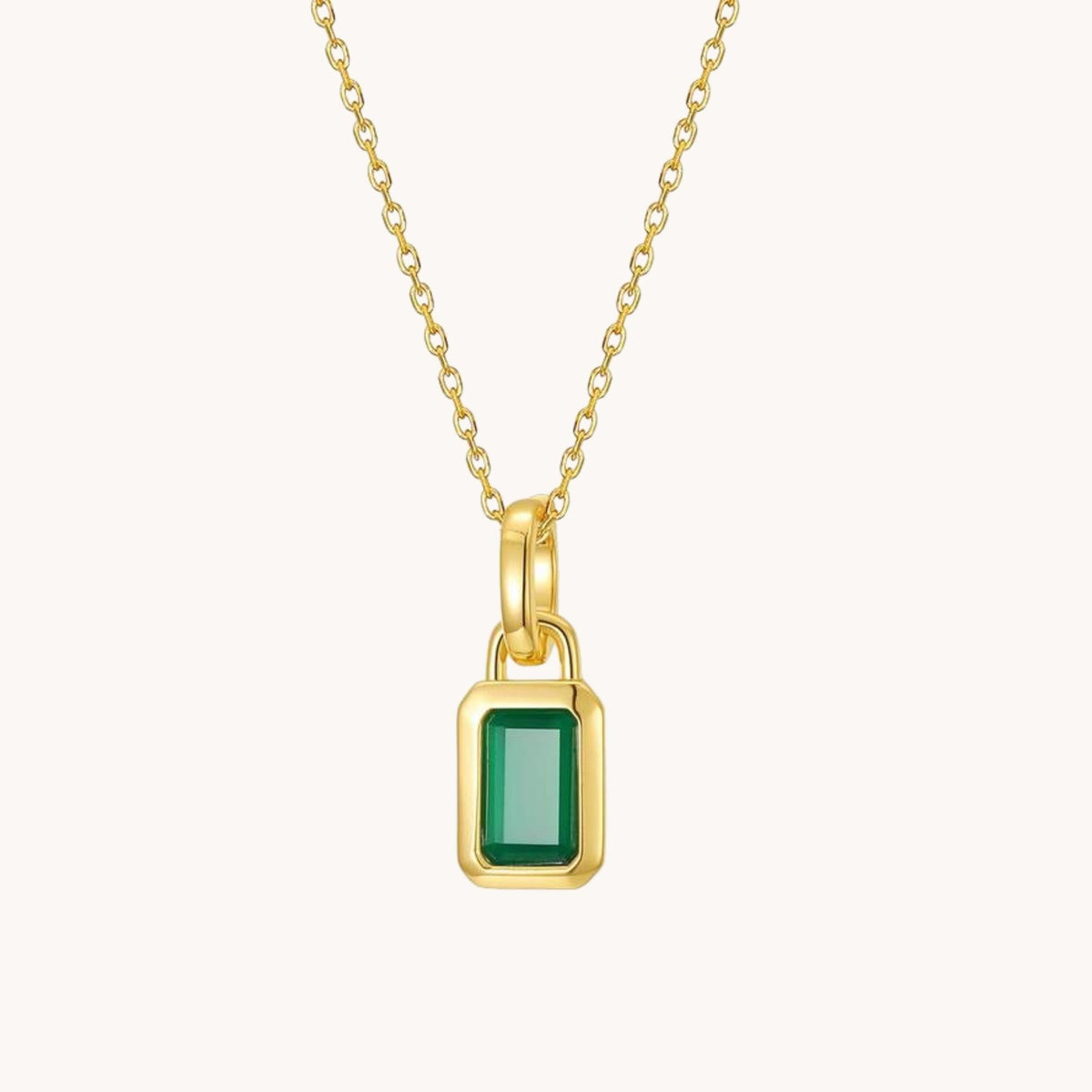 Green Amethyst Gold Pendant with chain