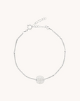 August Poppy Silver Birthflower Bracelet