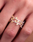 Delicate Vine Silver Adjustable Ring