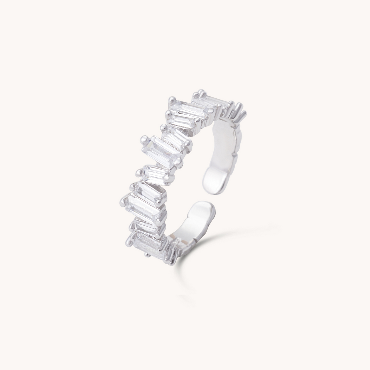 Sparkle Silver Adjustable Ring