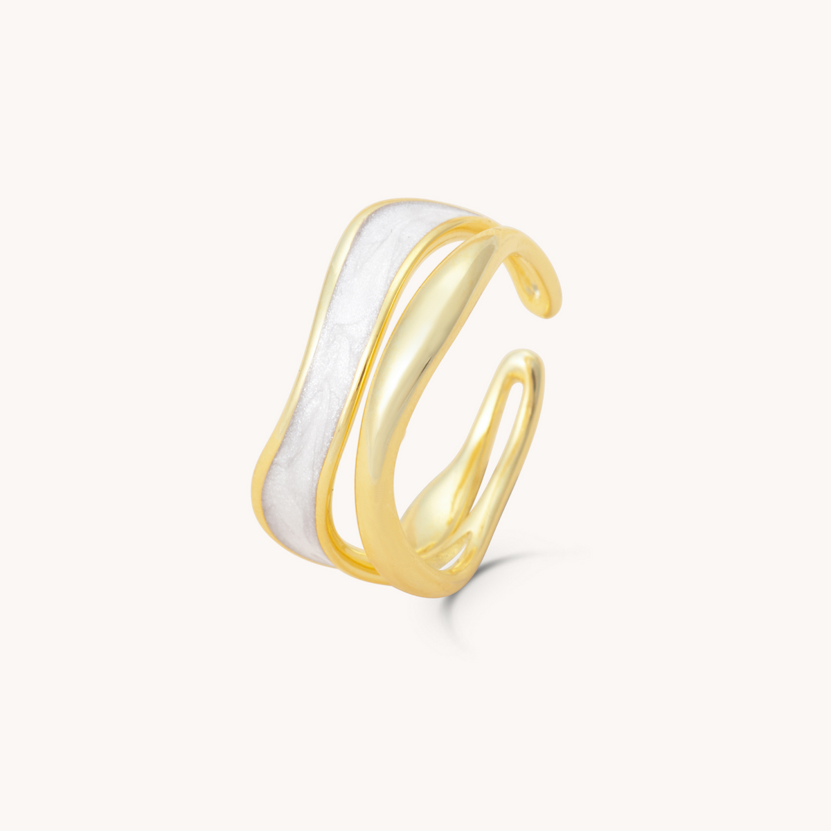 White and Gold Dual Adjustable Ring