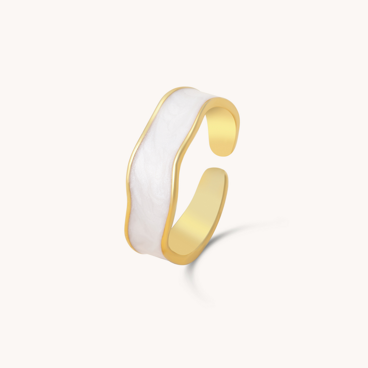 White Band Adjustable Ring