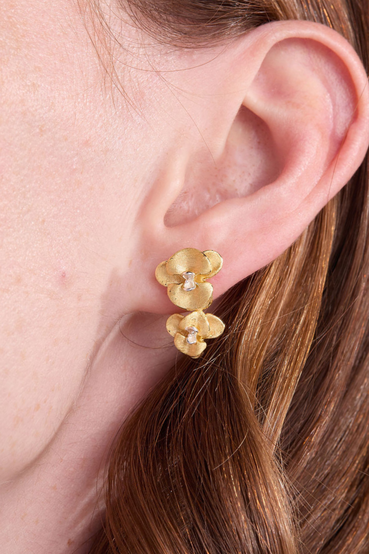 Orchid Gold Studs
