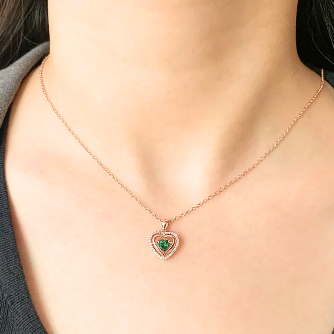 Heart Emerald Necklace