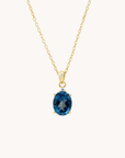 London Blue Topaz Oval Pendant With Chain