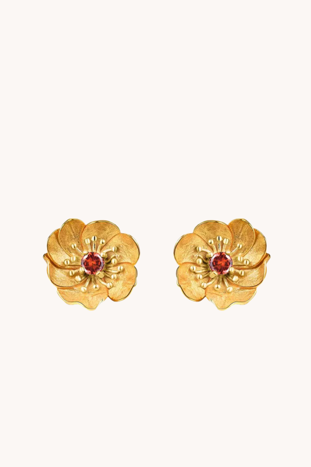 Anemone with Garnet Stud