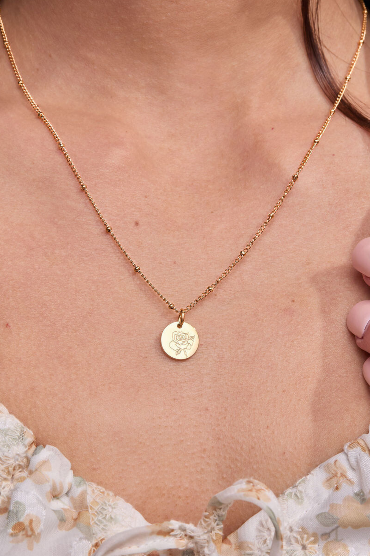June Rose Gold Birthflower Necklace