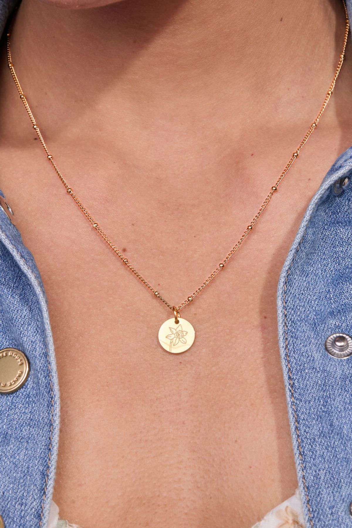 March Daffodils Gold Birthflower Necklace