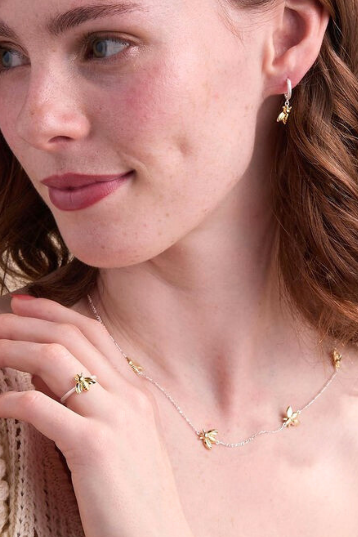 Bumbling Bee Gold Adjustable Ring