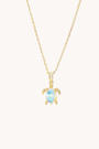 Turtle Opal Pendant With Chain