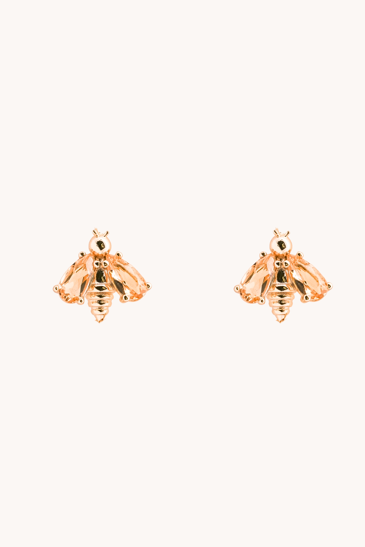 Bumblebee Citrine Gold Stud Earrings