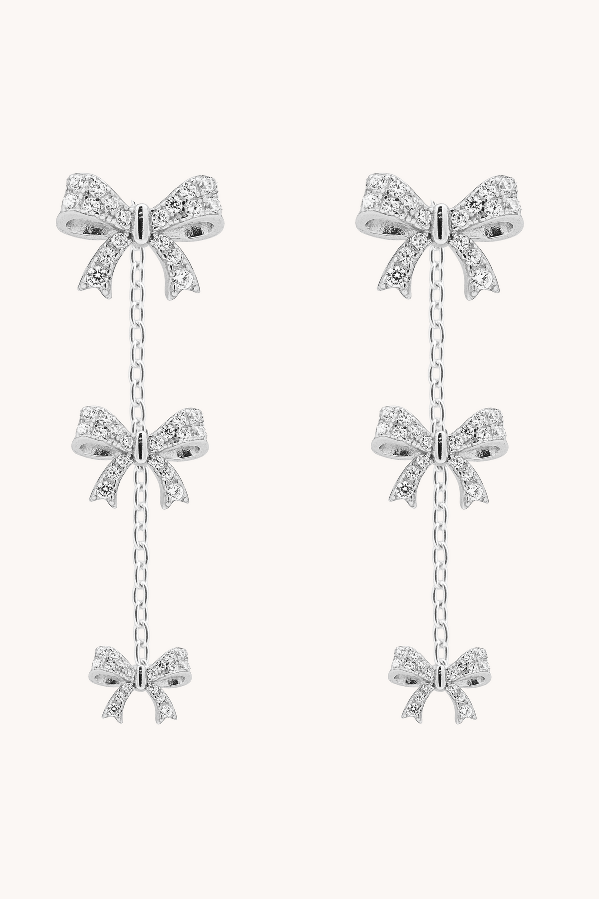 Beautiful Bow Silver Drops