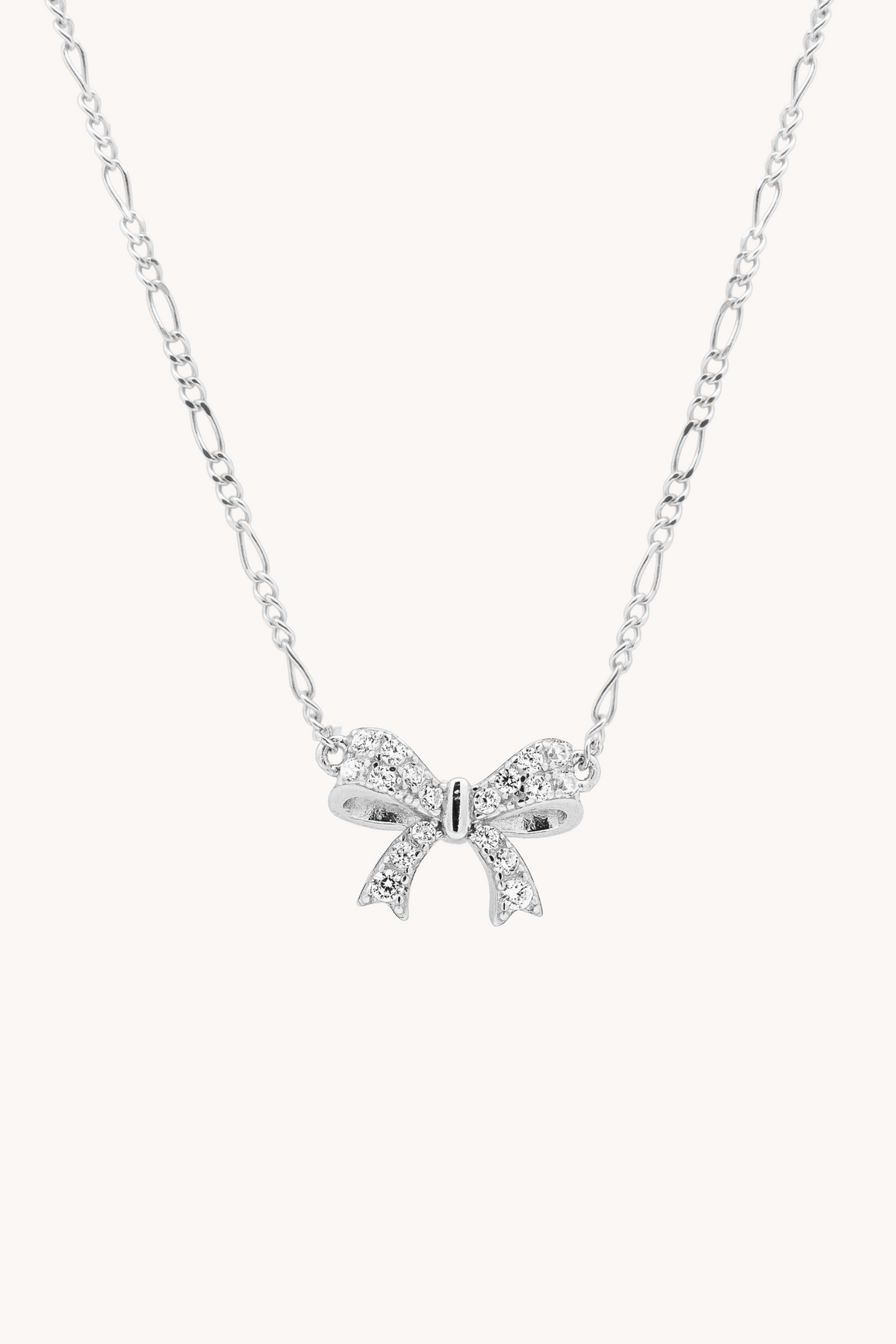 Beautiful Bow Silver Necklace