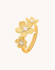 Cherry Blossom Gold Adjustable Ring