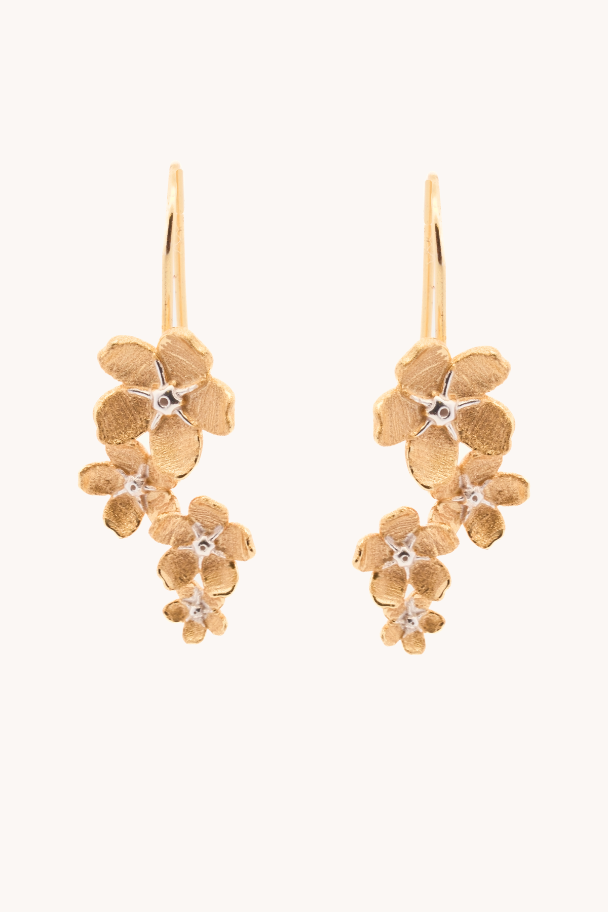 Cherry Blossom Gold Drop Earrings