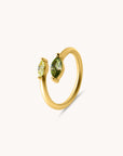 Autumn Marquise Leaf Gold Adjustable Ring