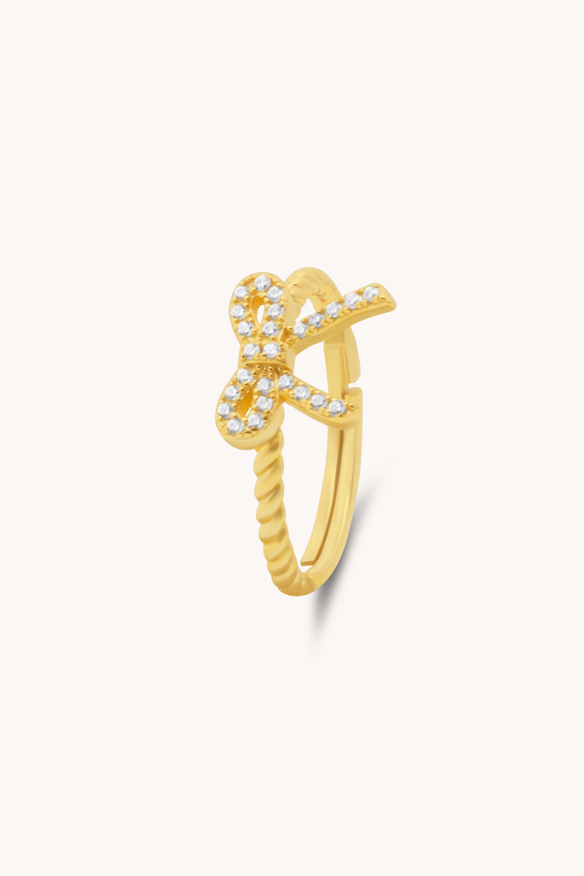 Petite Bow Gold Adjustable Ring