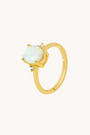 Mother Of Pearl Oval Gold Adjustable Ring