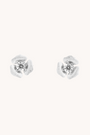 Rosebud silver stud earrings