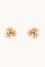 Rosebud gold stud earrings