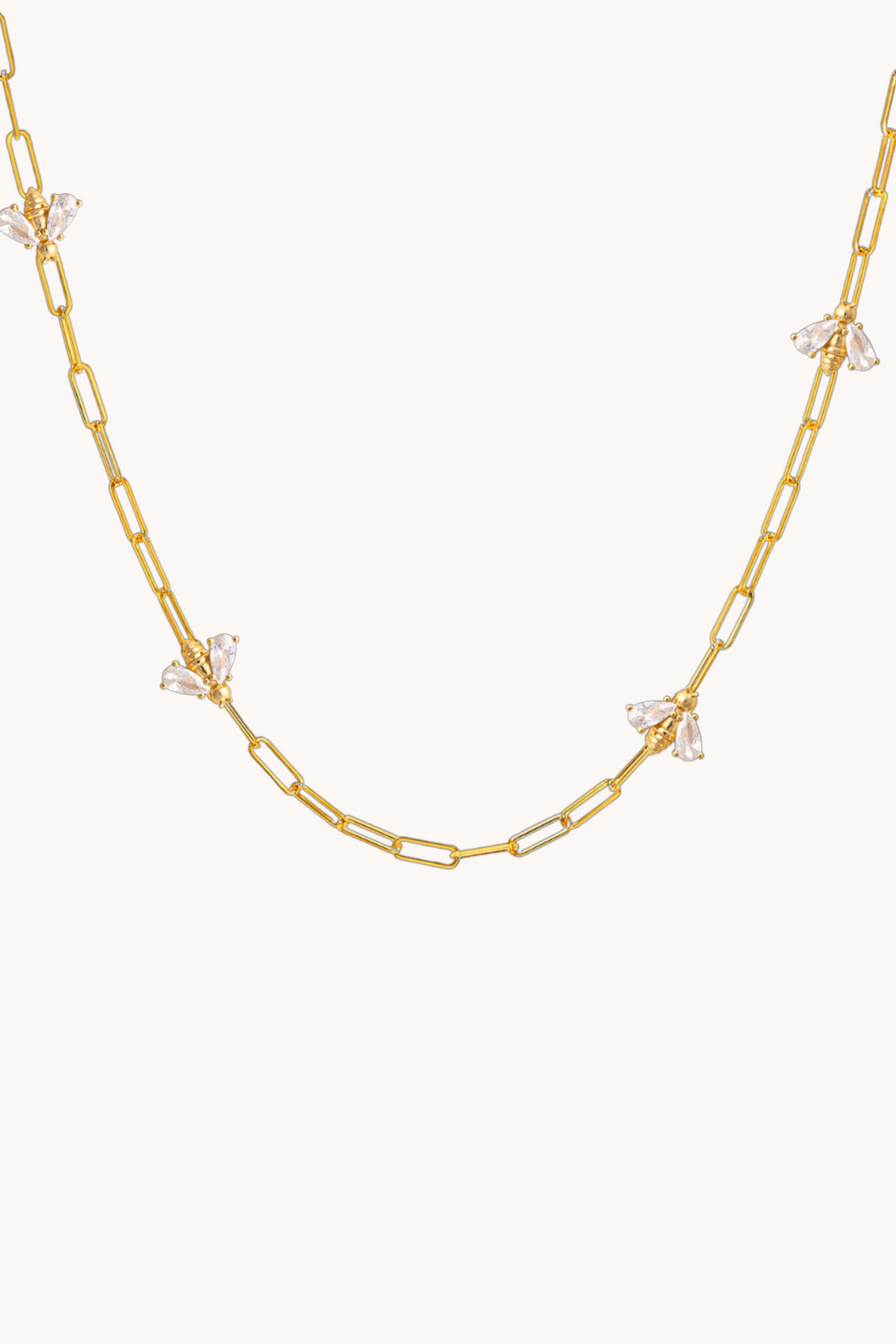 Bumblebee Paperclip Gold Necklace