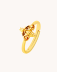 Bumblebee Citrine Gold Adjustable Ring