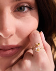 Honeybee Flower Adjustable Ring