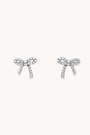Petite Bow Silver Studs